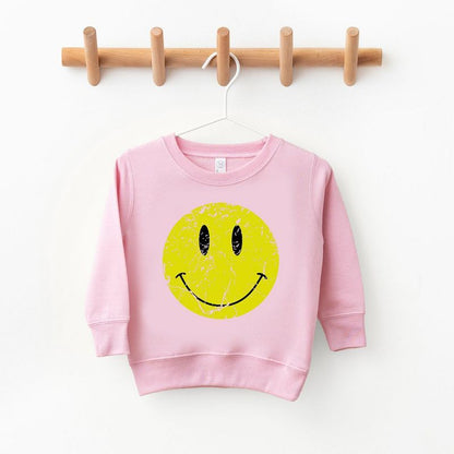 The Juniper Shop Distressed Smiley Face Toddler Graphic Sweatshirt