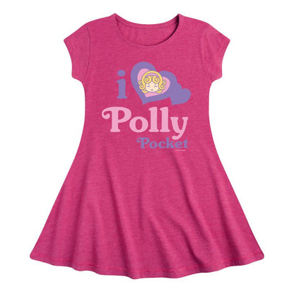 Girls' - Polly Pocket - I Love Polly Pocket Fit & Flair Cap Sleeve Dress