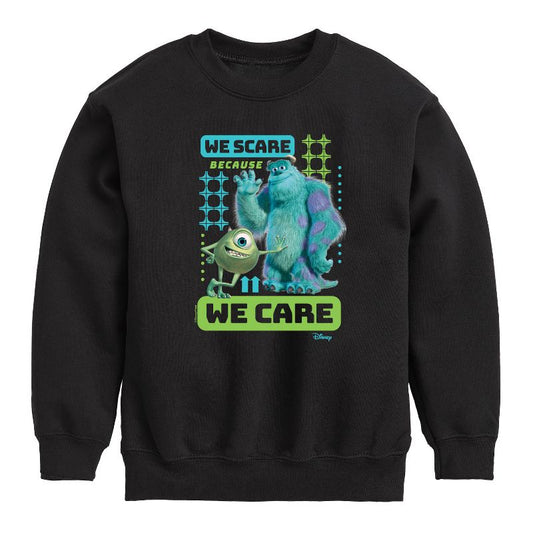 Boys' - Disney - We Scare Because We Care Graphic Long Sleeve Fleece Sweatshirt