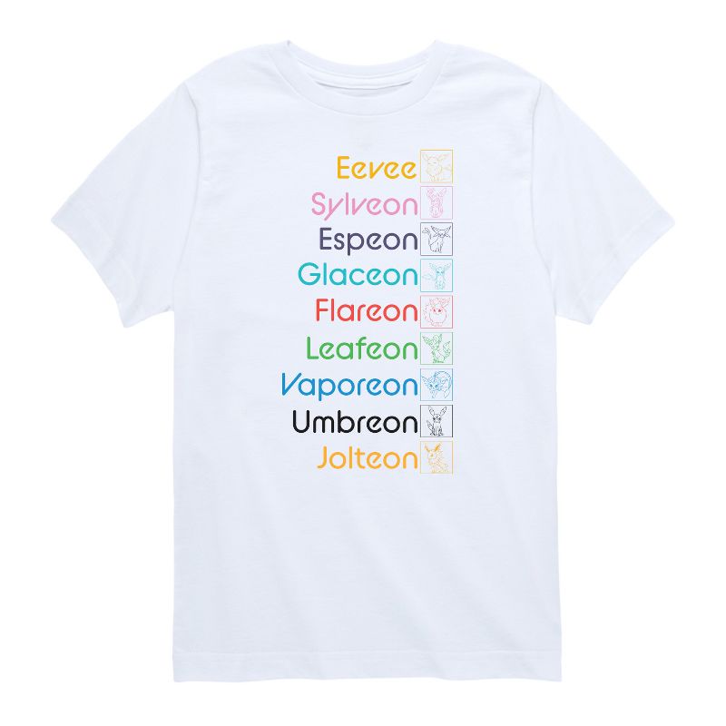 تي شيرت جرافيكي بأكمام قصيرة للأولاد من بوكيمون - إيفوليوشن - أسماء متراكمة