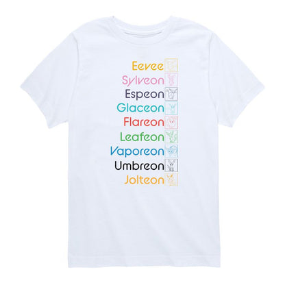 تي شيرت جرافيكي بأكمام قصيرة للأولاد من بوكيمون - إيفوليوشن - أسماء متراكمة