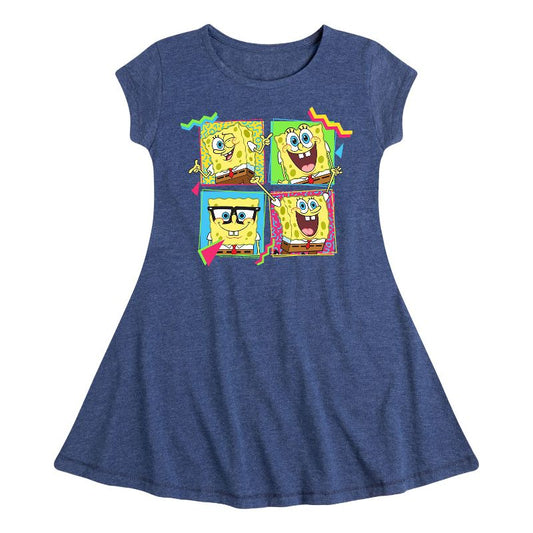 Girls' - SpongeBob SquarePants - Expressions Fit & Flair Cap Sleeve Dress