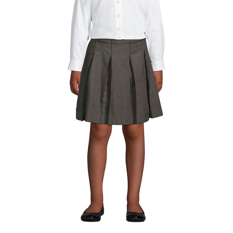 Lands' End School Uniform Kids Solid Box Pleat Skirt Below the Knee