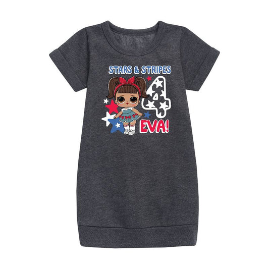 Girls' - LOL Surprise! - 4th of July Graphic Short Sleeve Fleece Dress