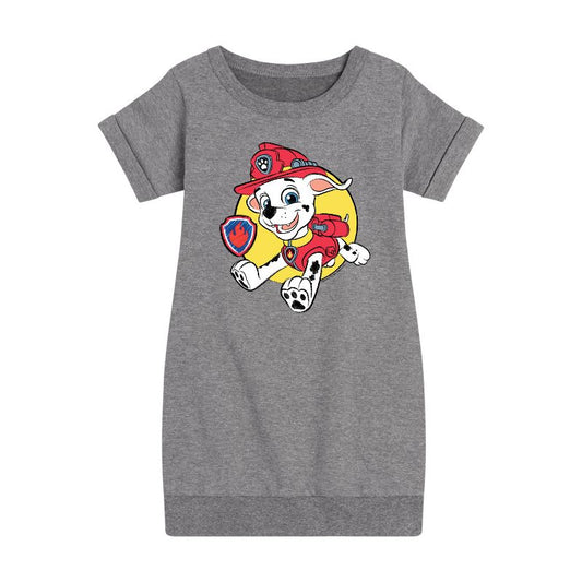 Girls' - Paw Patrol - Marshall Sketch Graphic Short Sleeve Fleece Dress