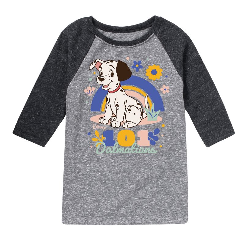 Boys' - 101 Dalmatians - Spring Flowers Raglan Graphic T-Shirt