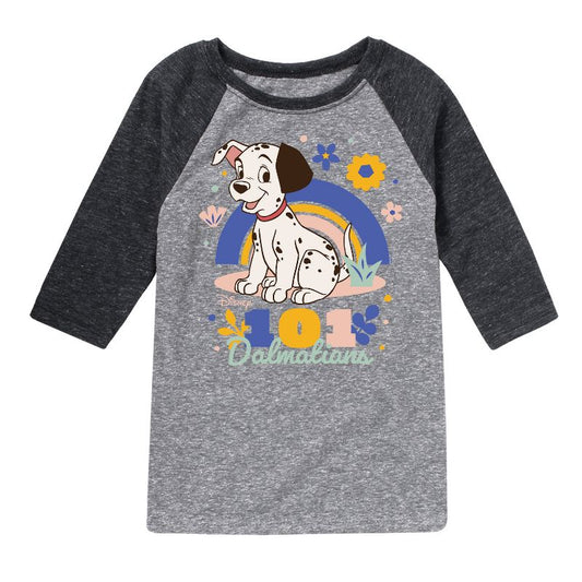 Boys' - 101 Dalmatians - Spring Flowers Raglan Graphic T-Shirt