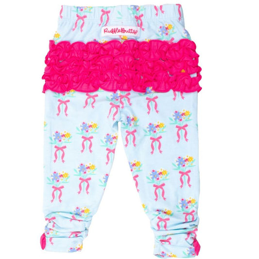 RuffleButts Toddler Girls Ruched Bow Leggings