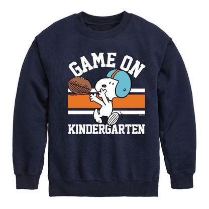 Boys' - Peanuts - Game On Kindergarten Graphic Long Sleeve Fleece Sweatshirt