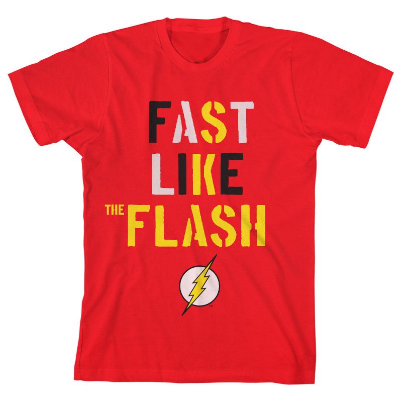 تي شيرت جرافيكي للشباب باللون الأحمر من Fast Like the Flash