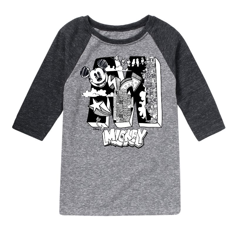 Boys' - Disney - Mickey Mouse Raglan Graphic T-Shirt