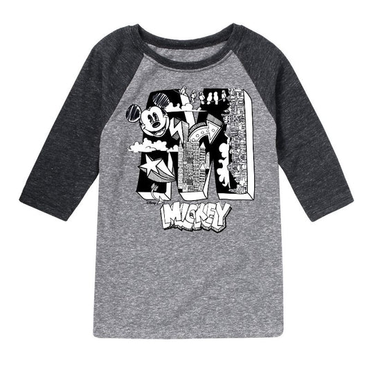Boys' - Disney - Mickey Mouse Raglan Graphic T-Shirt