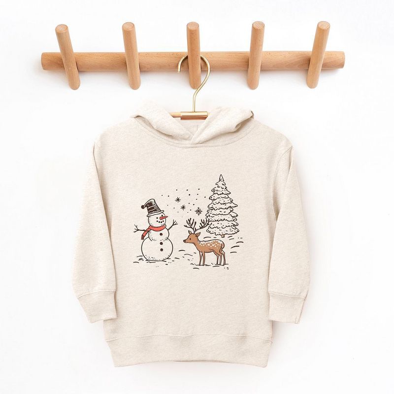 The Juniper Shop Deer Snowman Scene Toddler Graphic Hoodie