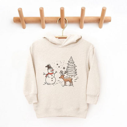 The Juniper Shop Deer Snowman Scene Toddler Graphic Hoodie