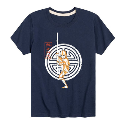 Boys' - Avatar: The Last Airbender - Aang Crest Short Sleeve Graphic T-Shirt