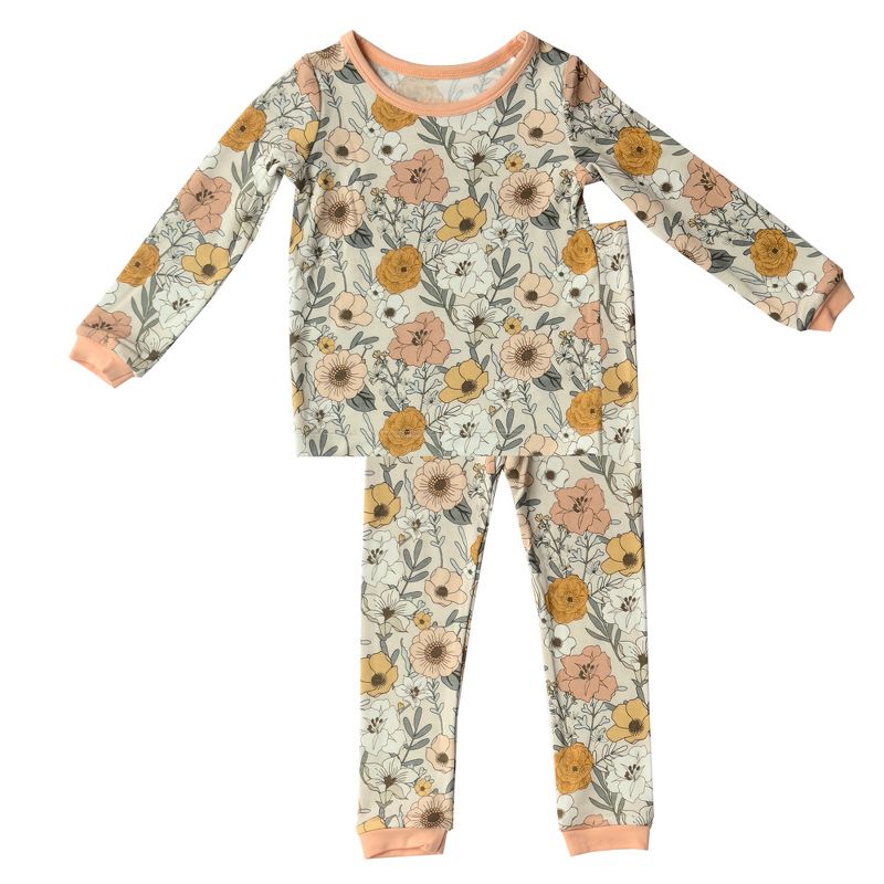 tiny knot co. Toddler Children's Girls Buttery Soft Durable, Tagless TENCEL Modal Pajama Set