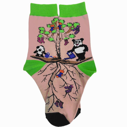 Pandas Watering the Sock Joshua Tree from the Sock Panda (Women's or Tween Sizes)