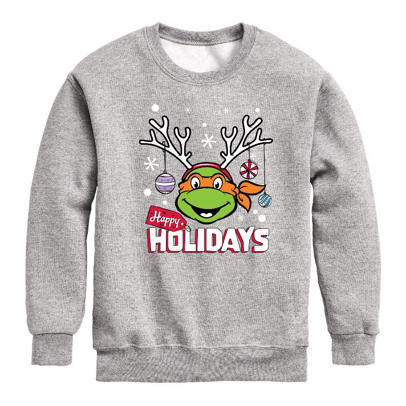 Boys' - Teenage Mutant Ninja Turtles - Happy Holidays Graphic Long Sleeve Fleece Sweatshirt