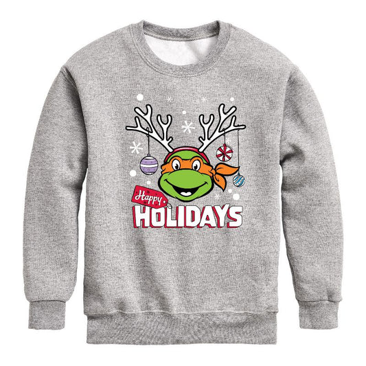 Boys' - Teenage Mutant Ninja Turtles - Happy Holidays Graphic Long Sleeve Fleece Sweatshirt