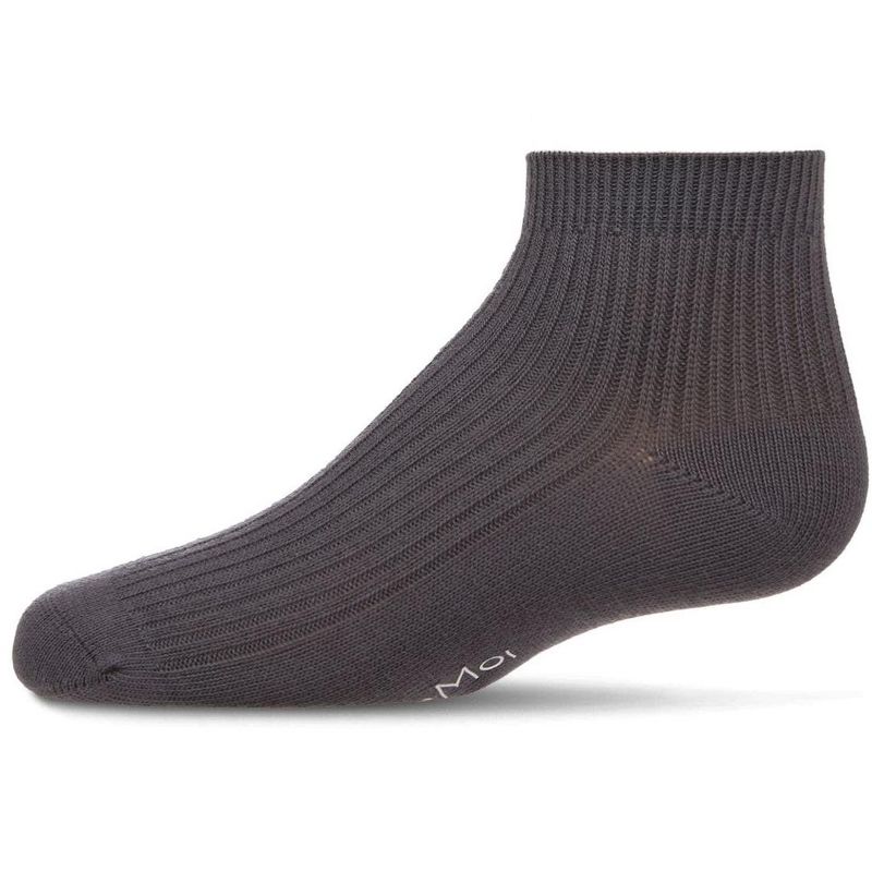 Memoi Thin Ribbed Cotton Kids Anklet Sock