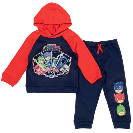 طقم ملابس للأطفال الصغار من PJ Masks Gekko Owlette Catboy Fleece Pullover Hoodie and Pants