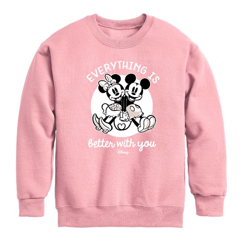 Boys' - Disney - Mickey & Friends Graphic Long Sleeve Fleece Sweatshirt