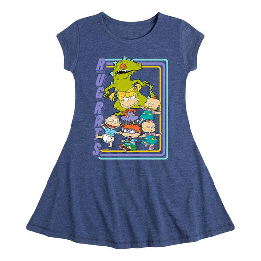 Girls' - Rugrats - Gang Fit & Flair Cap Sleeve Dress