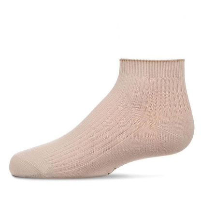 Memoi Thin Ribbed Cotton Kids Anklet Sock