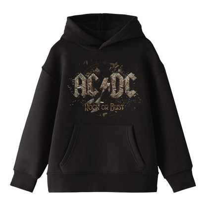 ACDC Logo Boombox Background Long Sleeve Youth Black Sweatshirt