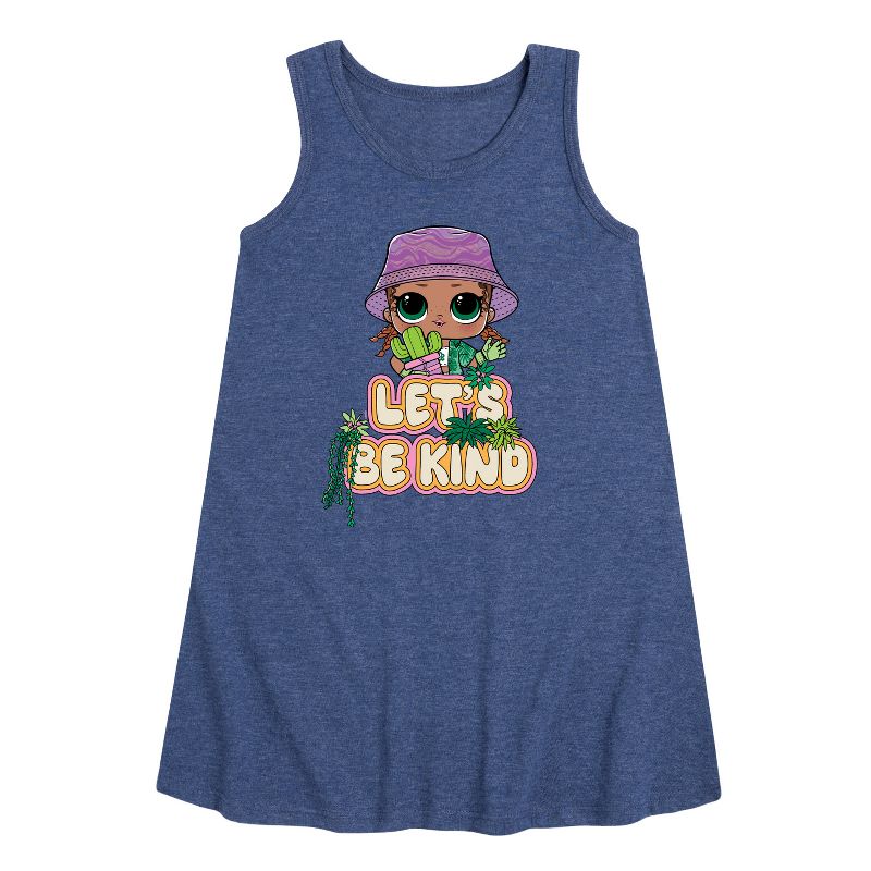 فستان بناتي - مفاجأة LOL! - Let's Be Kind Plants Graphic بدون أكمام بتصميم Aline