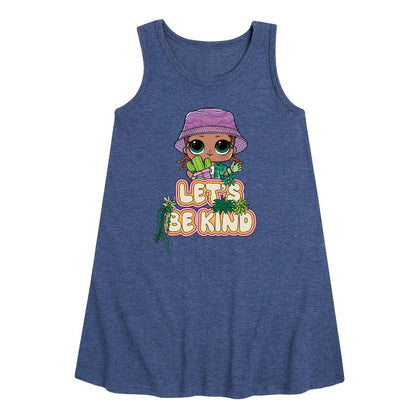 فستان بناتي - مفاجأة LOL! - Let's Be Kind Plants Graphic بدون أكمام بتصميم Aline