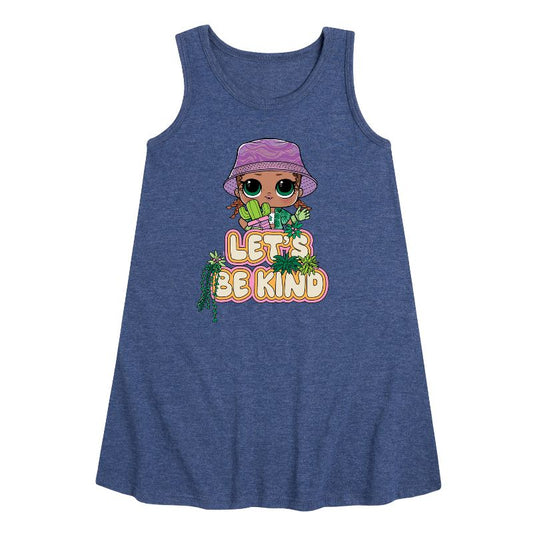 فستان بناتي - مفاجأة LOL! - Let's Be Kind Plants Graphic بدون أكمام بتصميم Aline