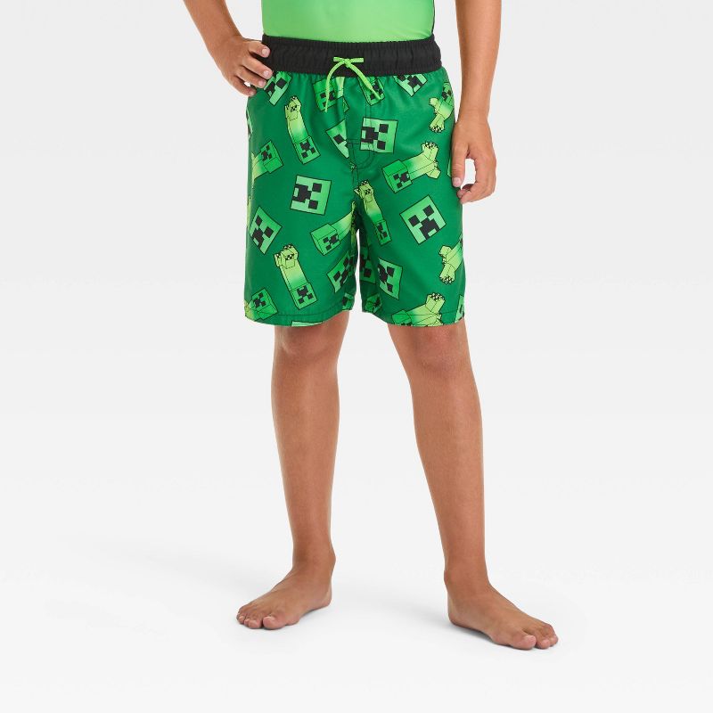 شورت سباحة ماينكرافت للأولاد - أخضر
