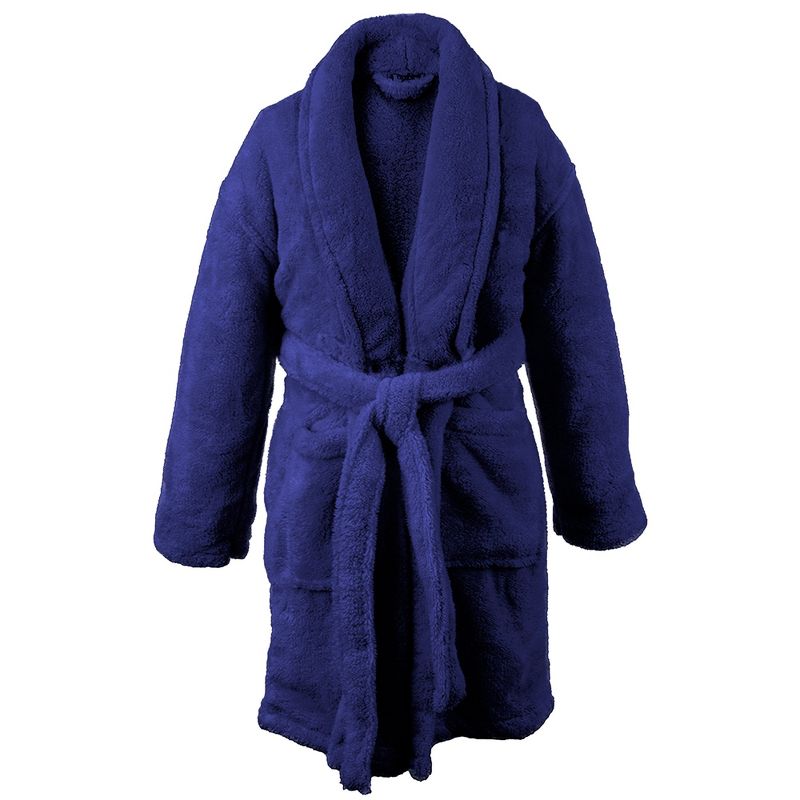 BC BARE COTTON Shawl Robe Microfiber Plush Fleece Bathrobe