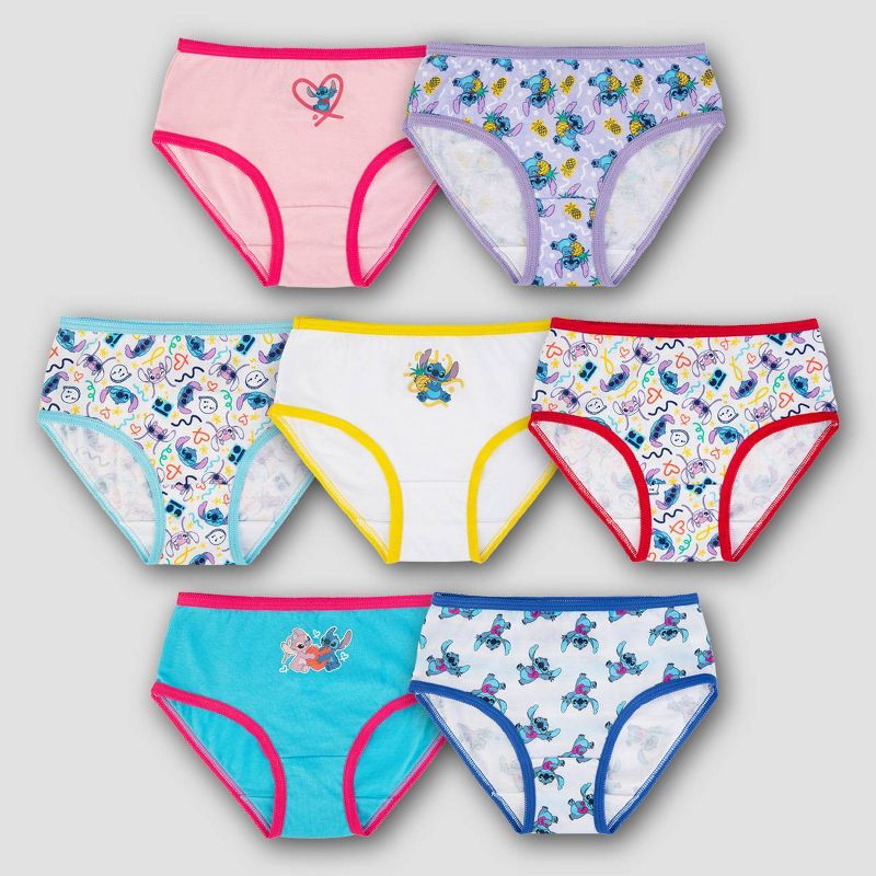 Girls' Lilo & Stitch 7pk 100% Cotton Underwear