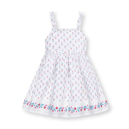 فستان صيفي بدون أكمام بشريط فيونكة وحافة حافة للبنات من Hope &amp; Henry، للأطفال
