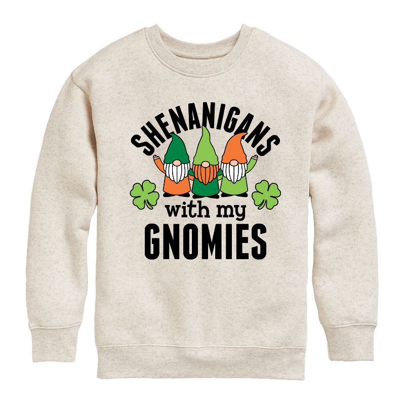 Boys' - Instant Message - St. Patrick's Day Shenanigans with my Gnomies Graphic Long Sleeve Fleece Sweatshirt