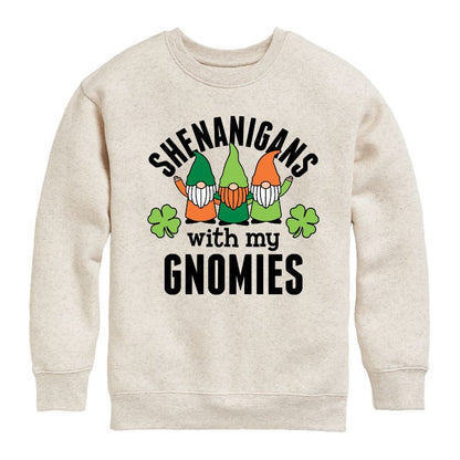 Boys' - Instant Message - St. Patrick's Day Shenanigans with my Gnomies Graphic Long Sleeve Fleece Sweatshirt