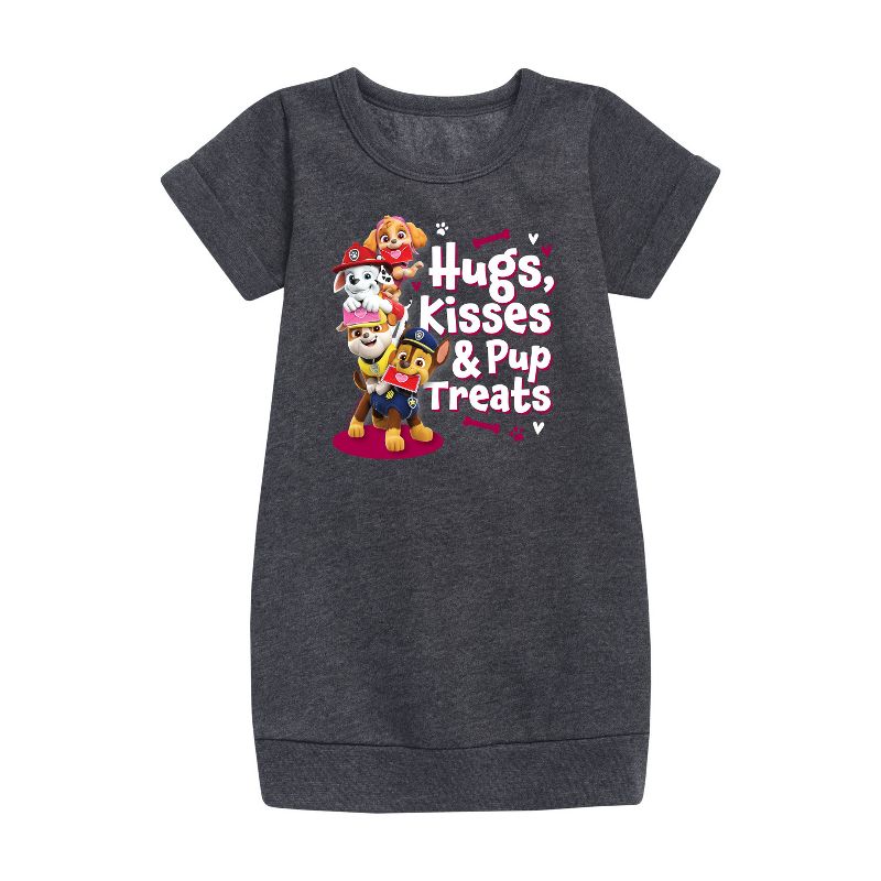 Girls' - Paw Patrol - Hugs Kisses Pup Treats Graphic Short Sleeve Fleece Dress