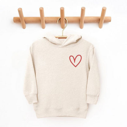 The Juniper Shop Embroidered Hand Drawn Heart Toddler Graphic Hoodie