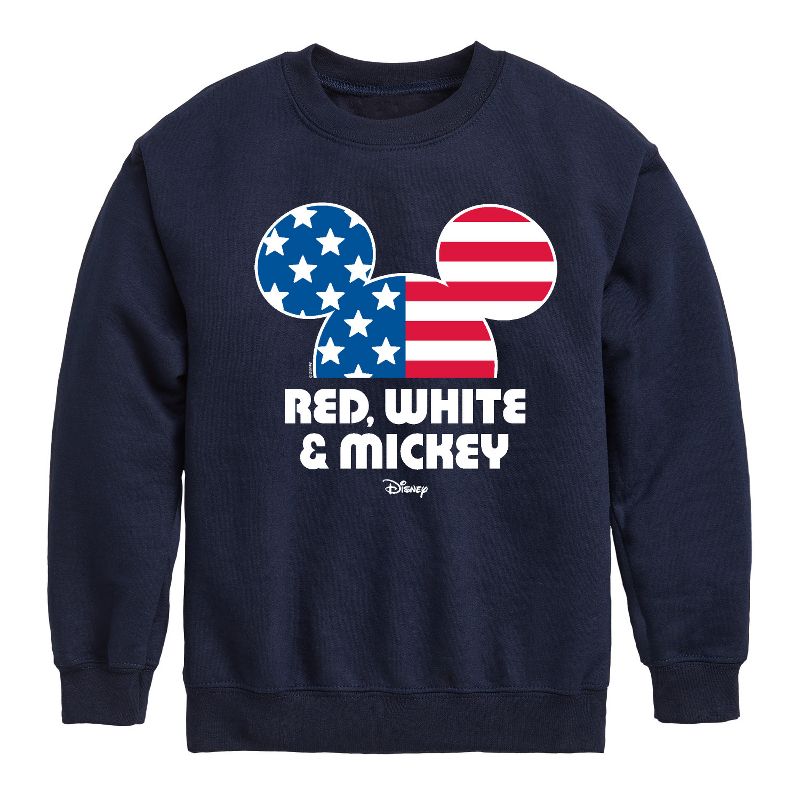 Boys' - Disney - Americana Graphic Long Sleeve Fleece Sweatshirt