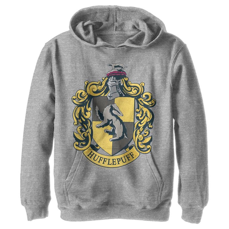 Boy's Harry Potter Hufflepuff Gold Crest Pull Over Hoodie