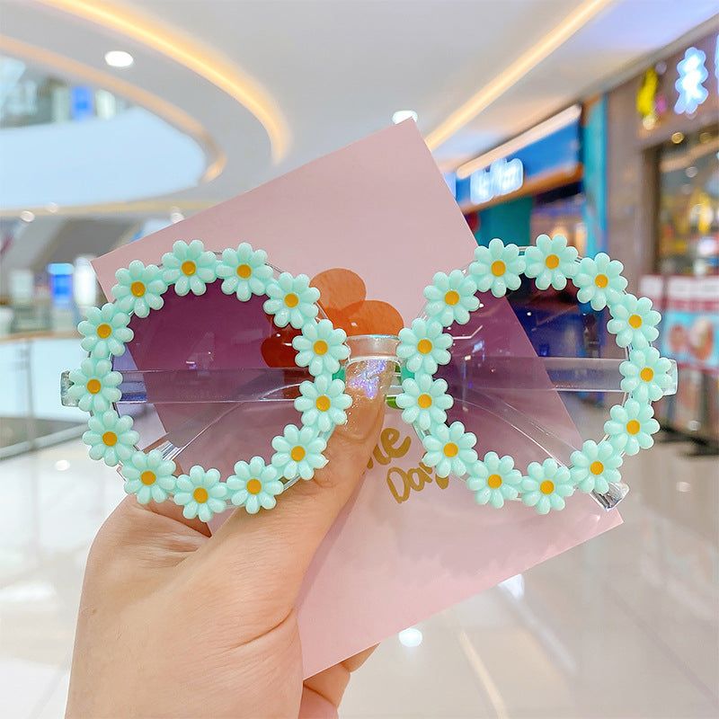 MyKids-Usa Girls Lovely Sunflower Round Frame Sunglasses