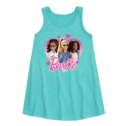 Girls' - Barbie - Valentine's Day Graphic Sleeveless Aline Dress