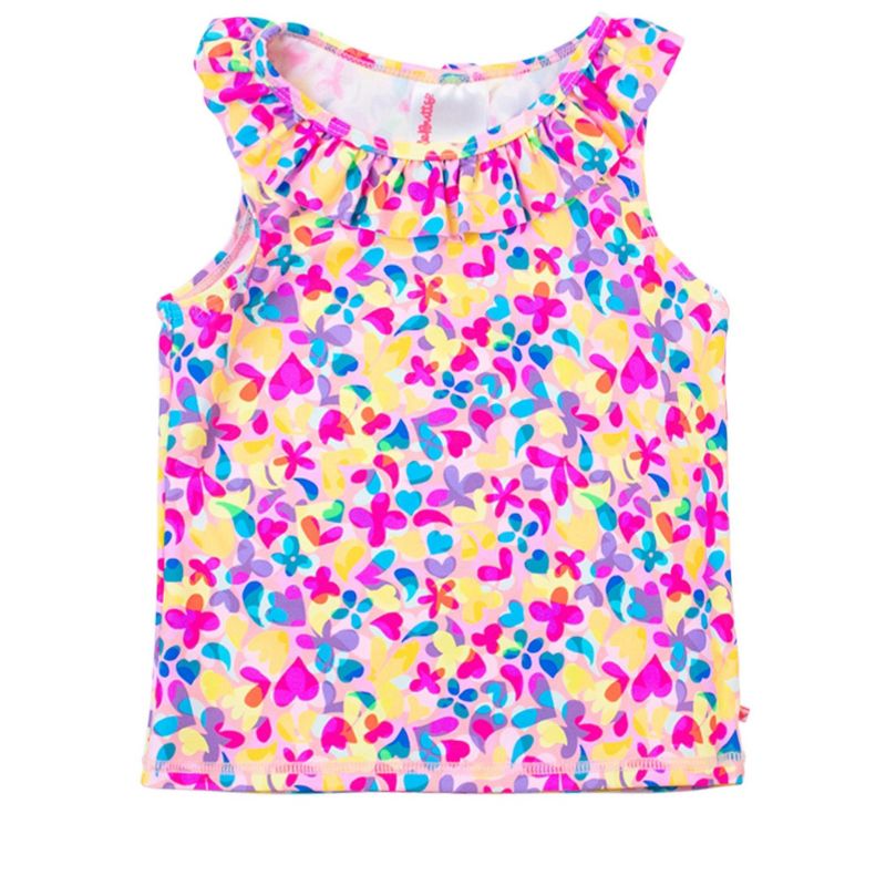 RuffleButts Toddler Girls Active Ruffle Tank Top