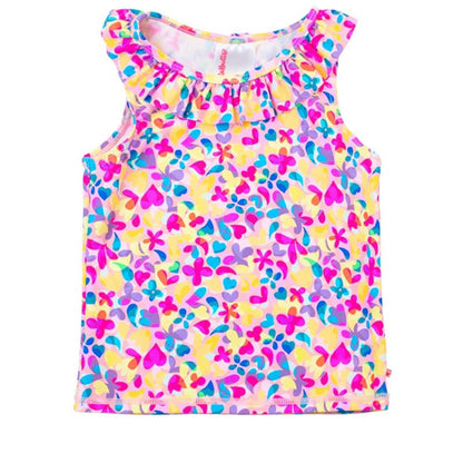 RuffleButts Toddler Girls Active Ruffle Tank Top