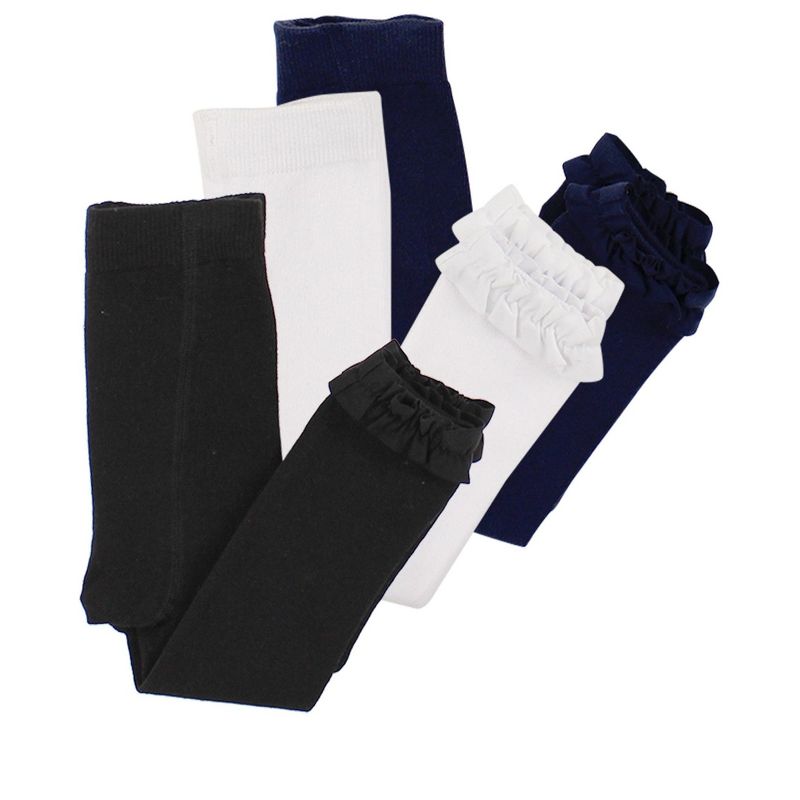 RuffleButts Girls 3-Pack Footless Ruffle Tights