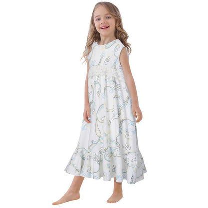 WhizMax Girls Nightgown Dress Princess Lace Sleeveless Pajamas Cute Nightwear Size 10-12 Years Youth Teen Girls
