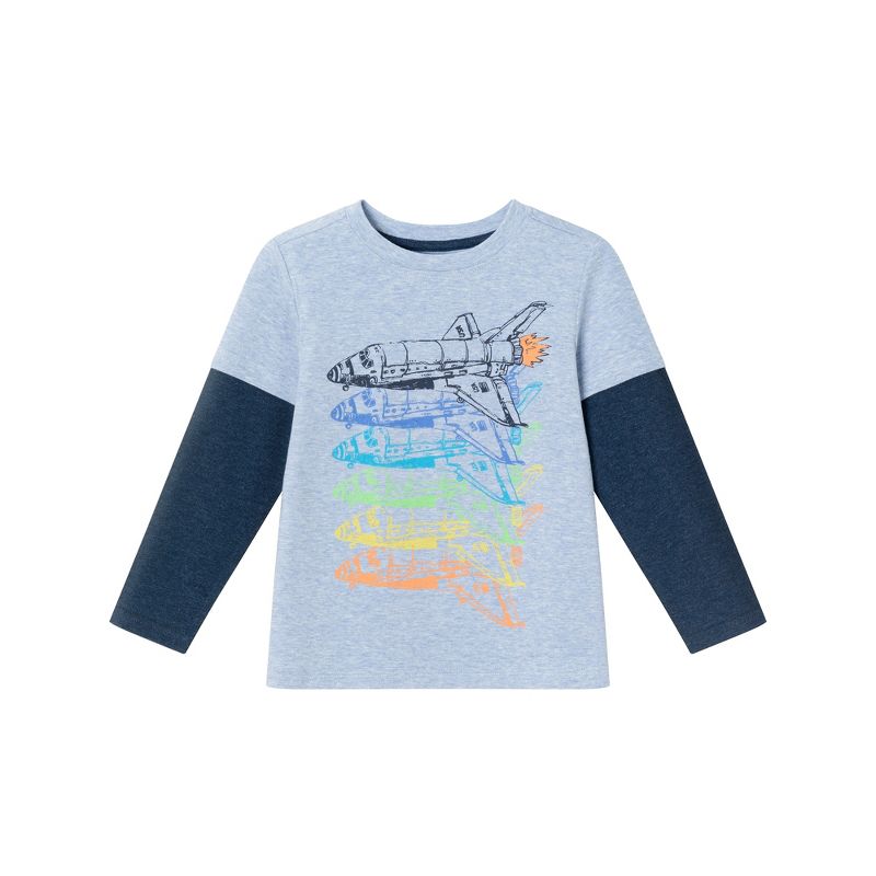 Andy & Evan  Kids  Long Sleeve Two-Fer Graphic Tee Shirt