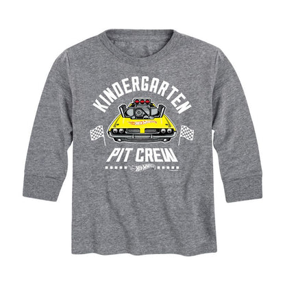 Boys' - Hot Wheels - Pit Crew Kindergarten Long Sleeve Graphic T-Shirt